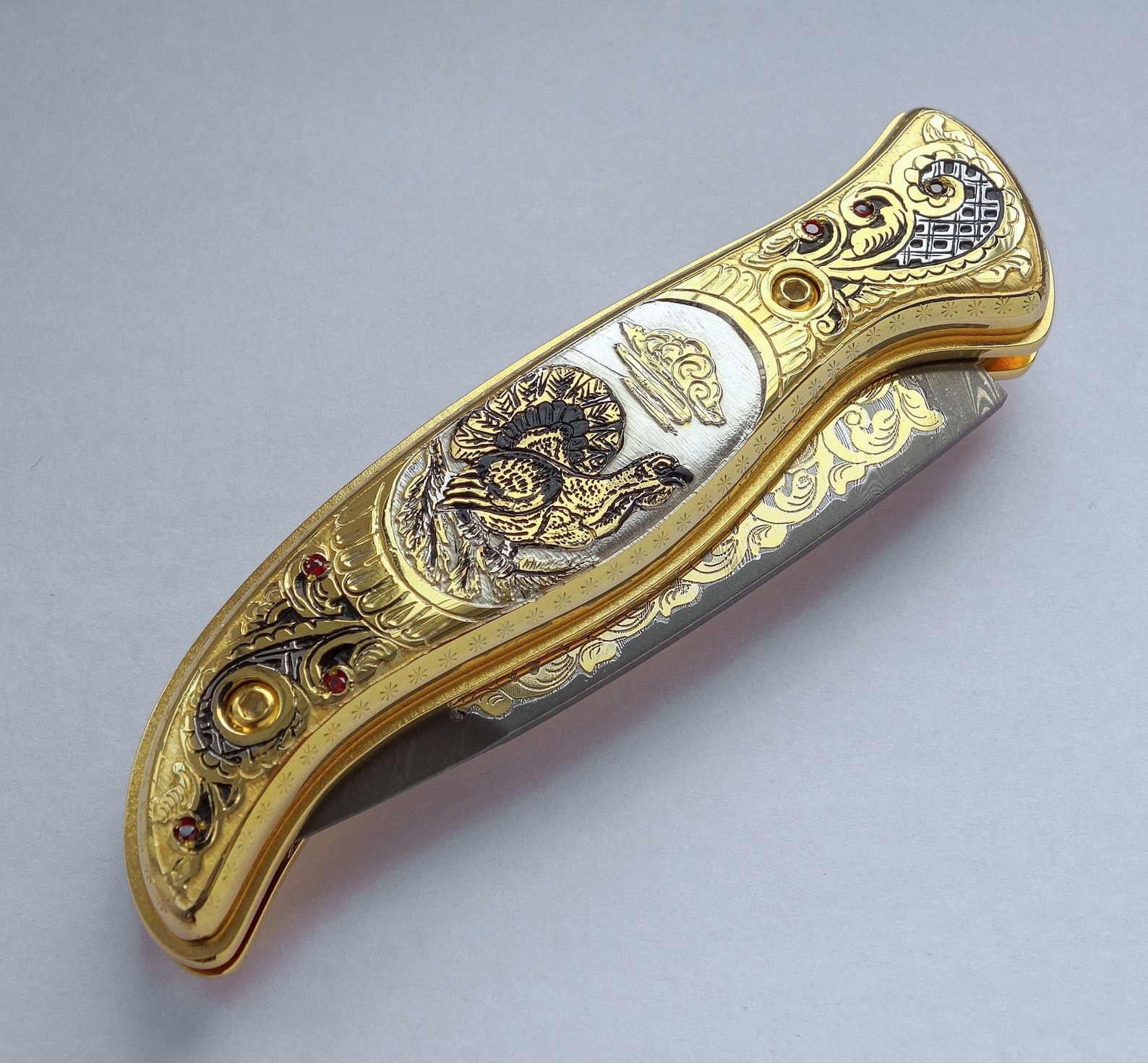 Damascus pocket knife Capercaillie college graduation gift Etsy