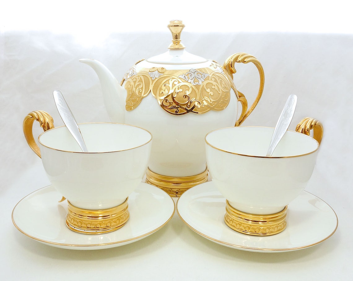 Coffee or tea set porcelain groom to bride gift