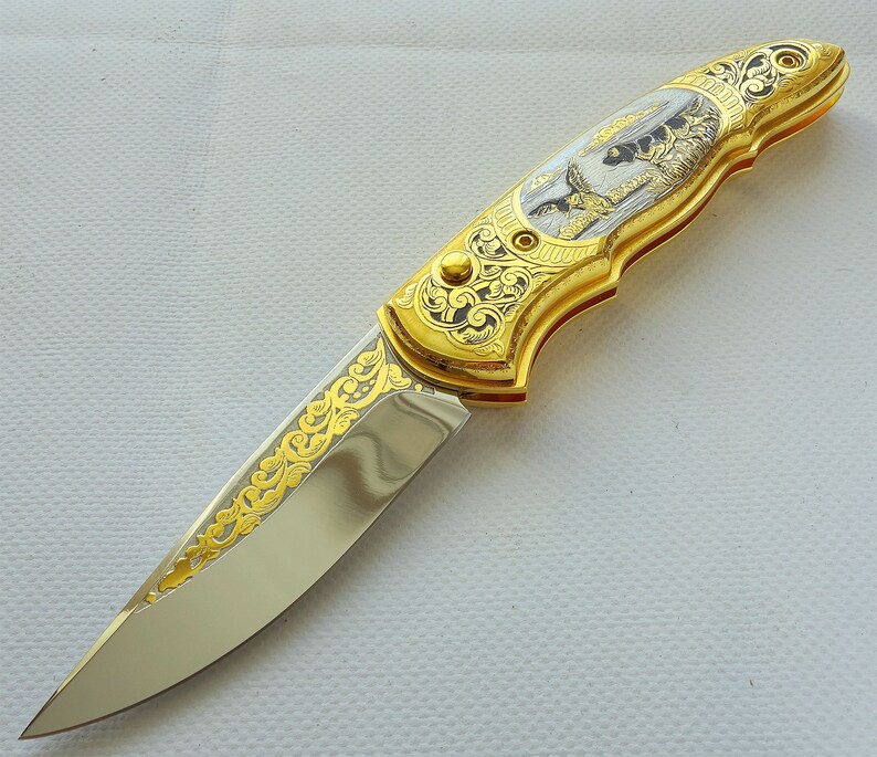 Folding knife Duck Hunting Gift for hunter 30th anniversary Etsy
