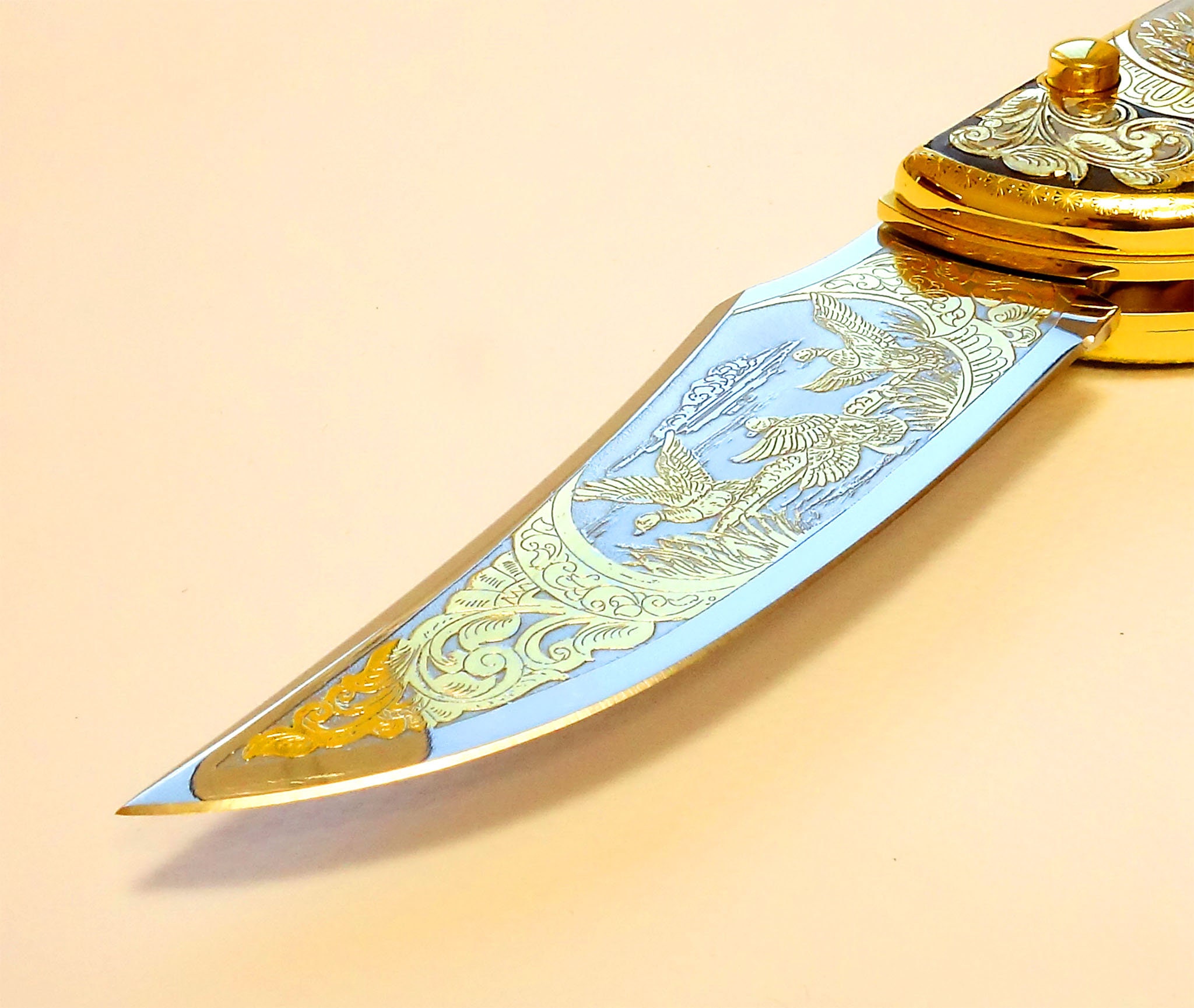 Folding knife duck hunting anniversary gift for him 60th Etsy