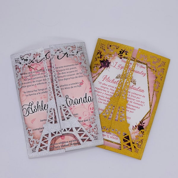 Eiffel Tower Invitation - Etsy