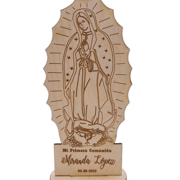 Guadalupe Virgin custom engraved center piece