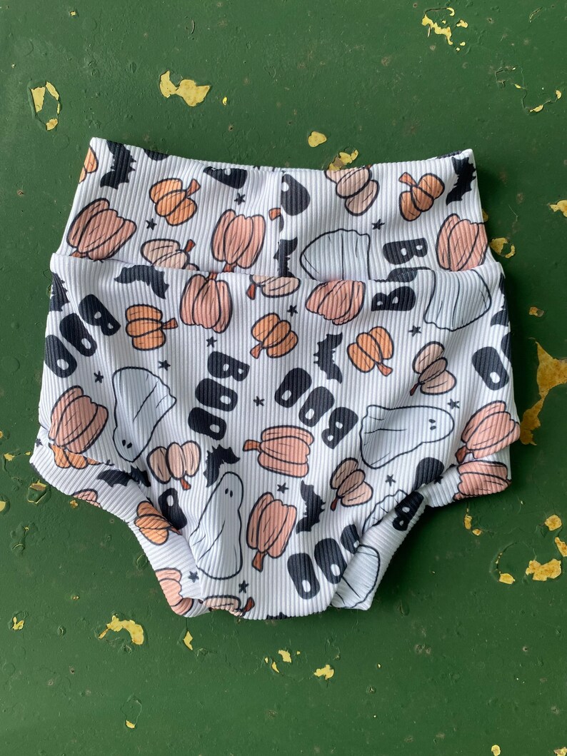 Halloween Bummies & Bows Set: Spooky Ghost, Pumpkin Patch Outfit zdjęcie 4