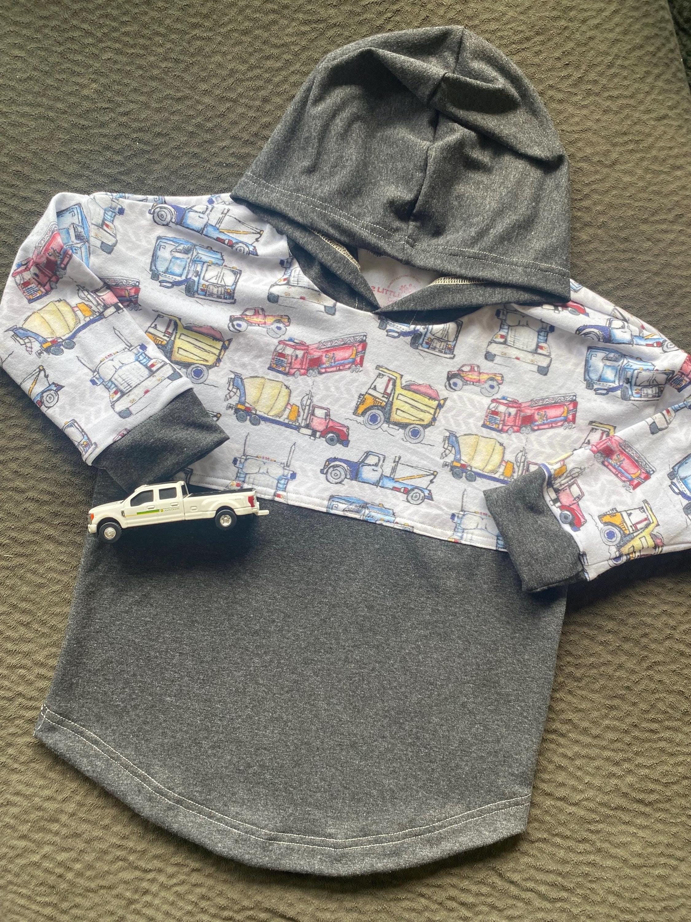Truck Print Baby Hoodie: Handmade Soft Hooded Tee