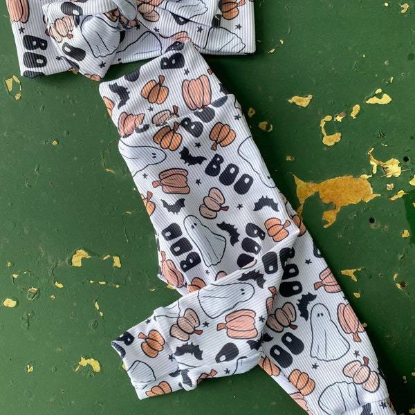 Baby Loren Boys Light Blue Boo Spooky Halloween Shorts Set