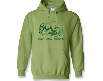 Personalised T-Rex Kids//Childrens Hoodie GD57B Any Name//Date Dinosaur Jumper