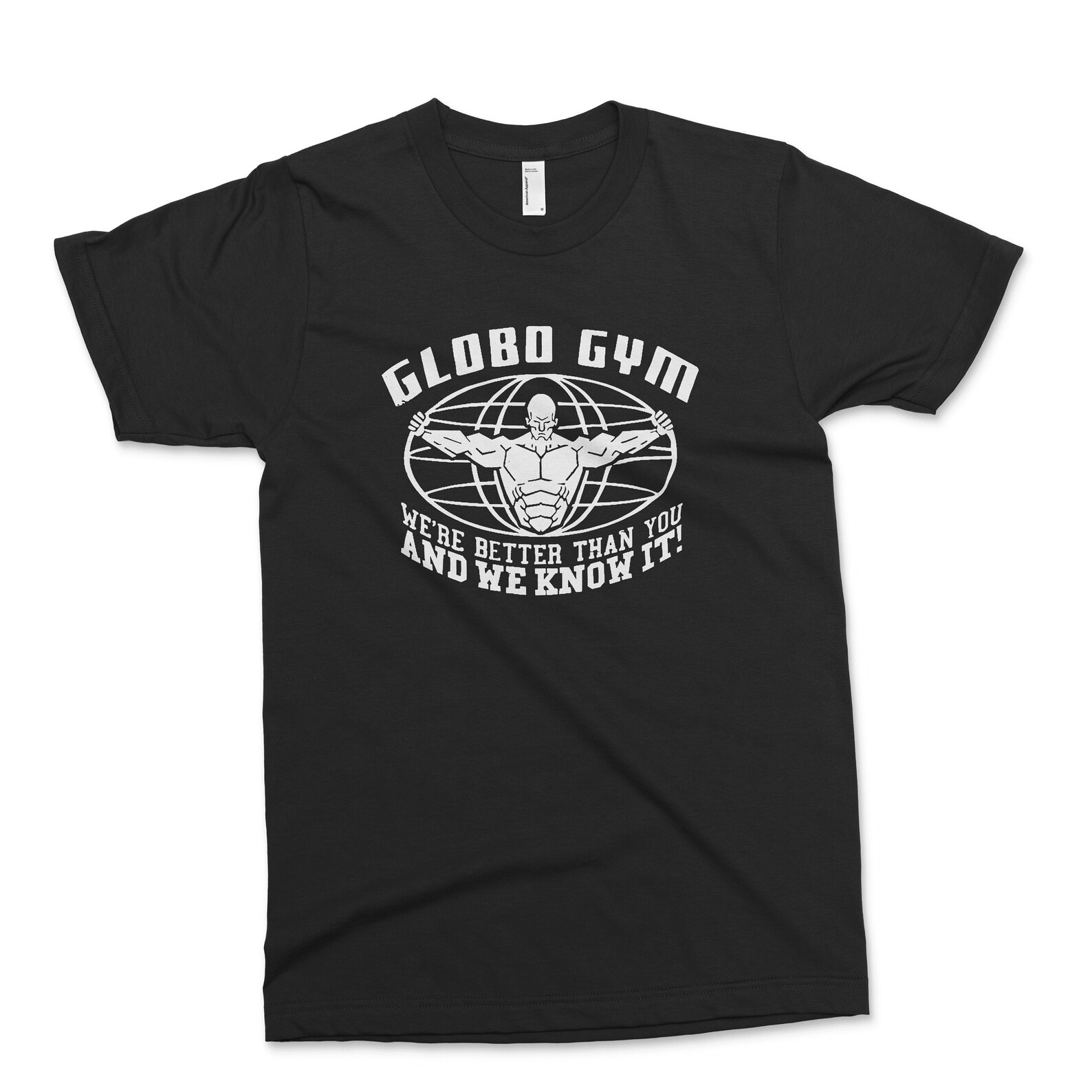 GLOBO GYM Shirt American Apparel Fine Jersey Tee Made in Etsy