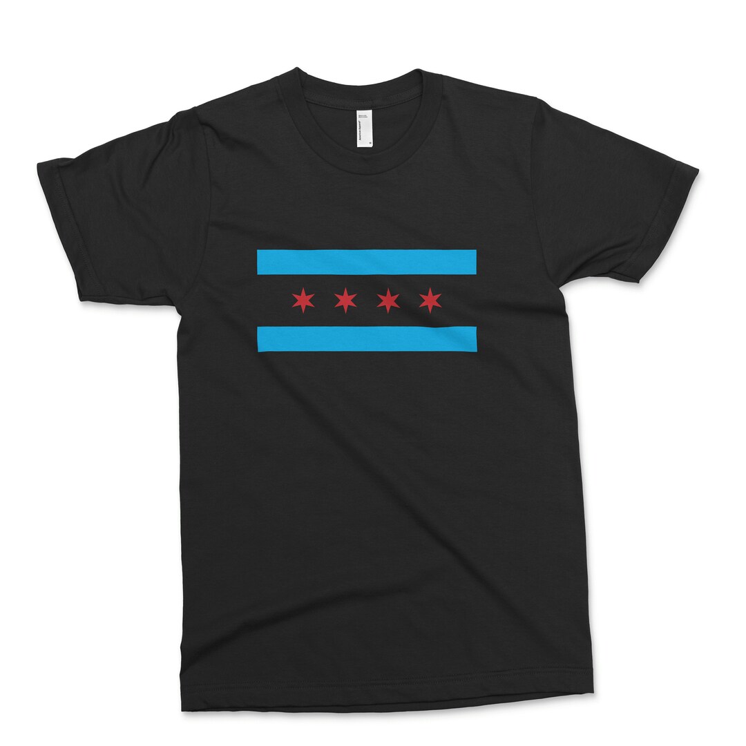 CHICAGO FLAG Shirt Mens/unisex American Apparel Fine Jersey Etsy
