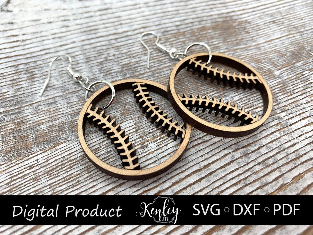 Baseball Earrings Digital Cut File Etsy