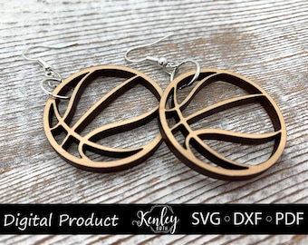 Basketball Earrings Digital Cut File