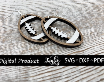 Football Earrings Digital Cut File