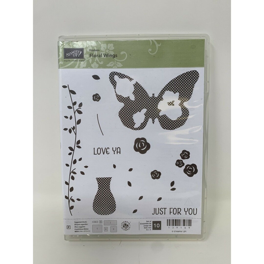Stampin up Floral Wings Stamp Set Butterfly Flowers Vase Leaf Vine Just ...