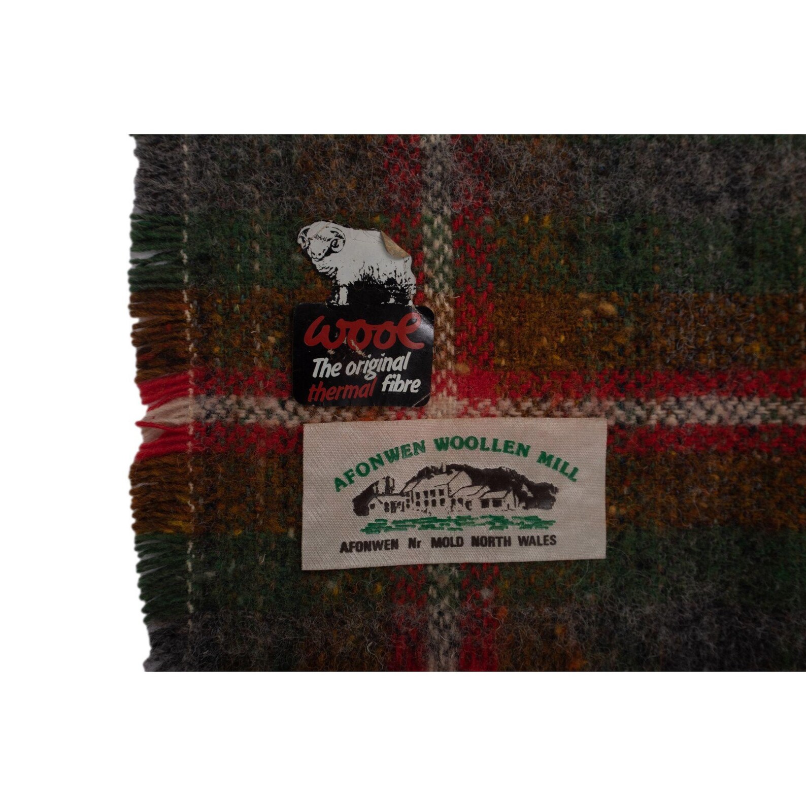 Afonwen Woolen Mill Plaid Blanket Throw Wool Green Red Thermal Etsy UK