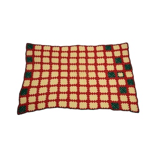 Handmade Granny Square Afghan Crochet Blanket Throw Knit 68&quot; x 44&quot;