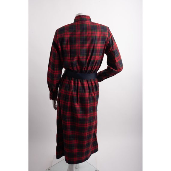 Vintage Carrol Reed Plaid Pleated Dress Belted Re… - image 3