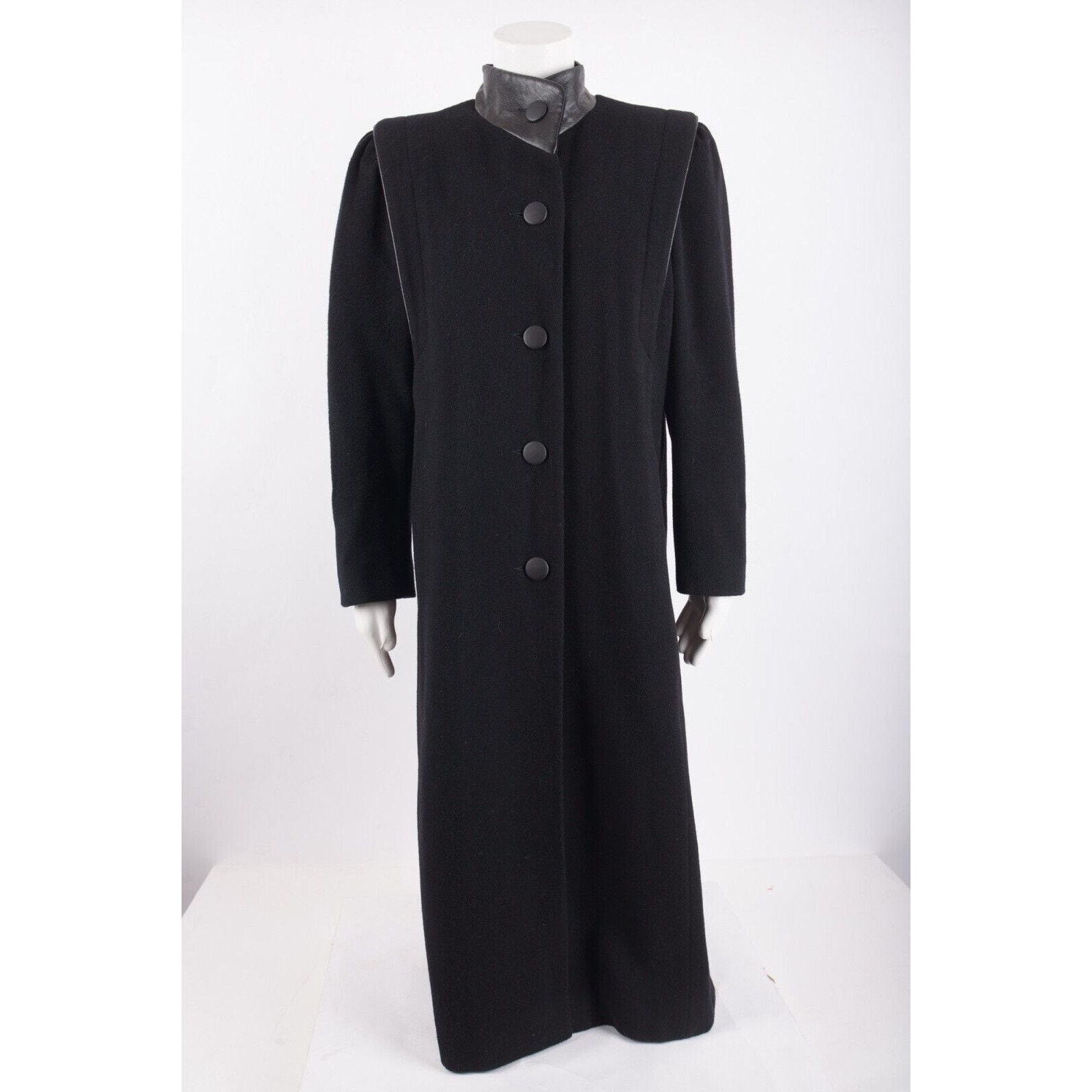 Vintage Signature Coats Miss Harwood Long Coat Sz Medium Black