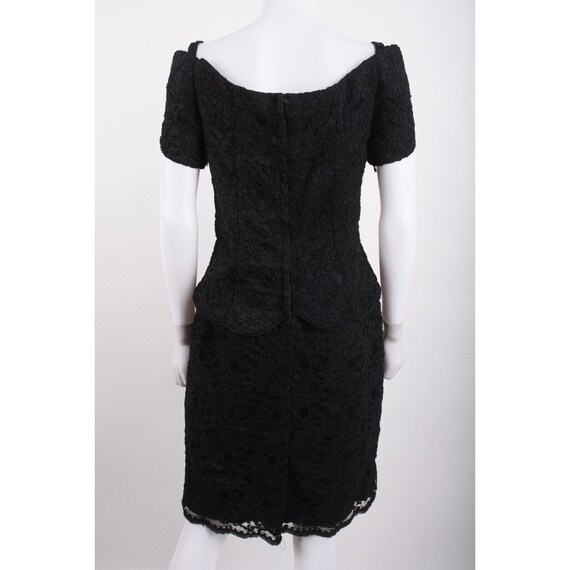 Vintage 80s Jessica McClintock Dress Black Lace O… - image 5