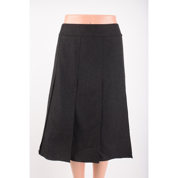 Chanel Womens Pleated Skirt Wool Cashmere Charcoa… - image 1