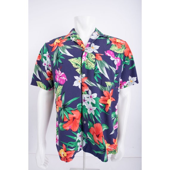 Vintage Hawaiian Casual Button Up Shirt Top  by T… - image 1