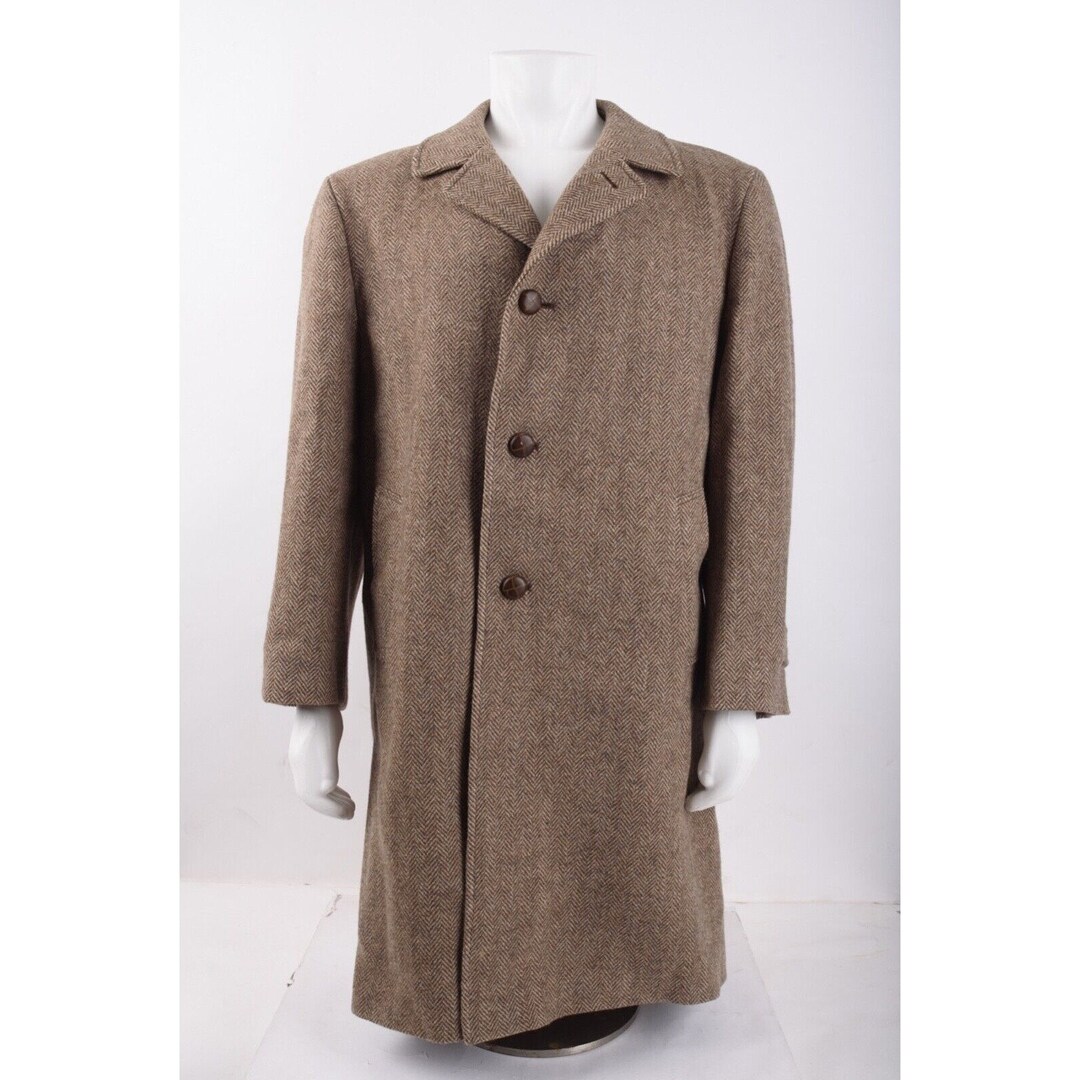 Vintage Croydon Mens Wool Overcoat Coat Long Sz 44 Brown - Etsy