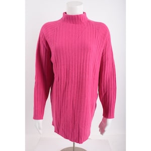 Vintage Nuggets Womens Sweater Mock Neck Pink M Lambswool Angora Rabbit Hair
