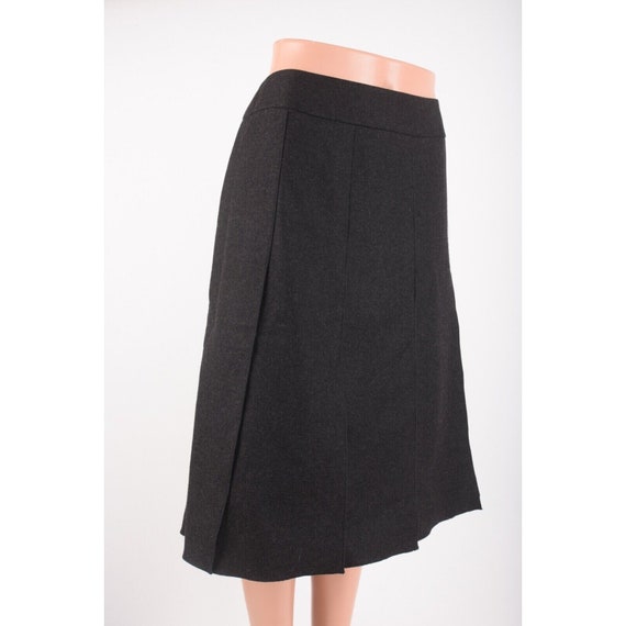 Chanel Womens Pleated Skirt Wool Cashmere Charcoa… - image 2