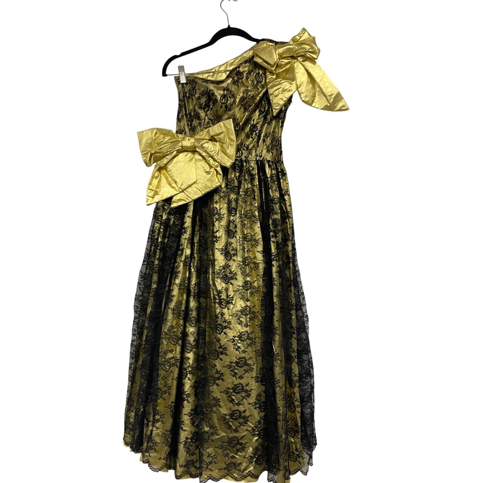 80s Gold Prom Dress - Etsy