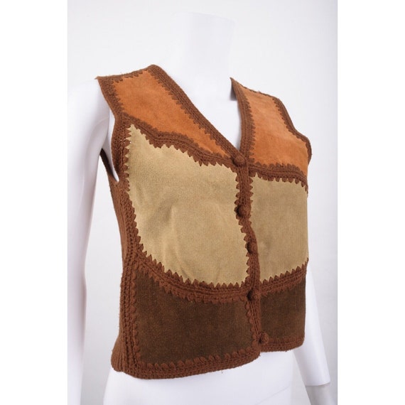 Vintage Calart Imports 70s Women Brown Leather Sw… - image 2
