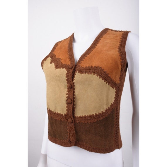 Vintage Calart Imports 70s Women Brown Leather Sw… - image 3