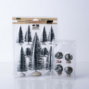 Lemax Village Accessories Pine Trees 9 Pieces & Shrubs 4 Piece Holiday Displays
