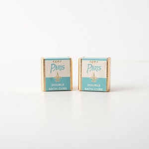 Vintage Coty Paris Lot 2 Double Bath Cubes 47 Grams Each New Sealed Very Rare
