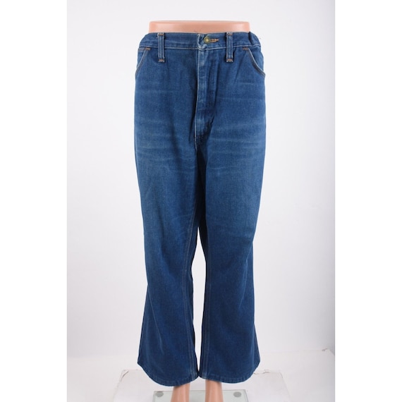 Vintage 70s Wrangler Mens Jeans Size 38 Short Den… - image 1