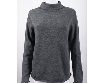 Vintage Tommy Hilfiger Womens Sweater L Gray Turtleneck merino wool Japan NWT