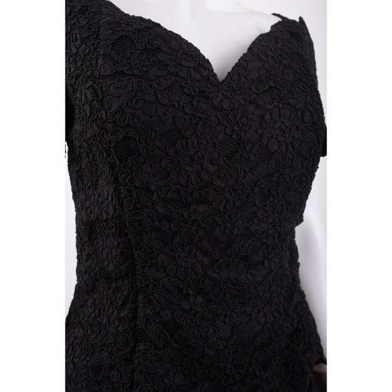 Vintage 80s Jessica McClintock Dress Black Lace O… - image 3