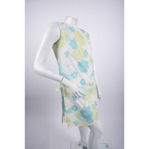 1960's Vintage Floral Dress Romper by Liberty Circle Cotton Blue green Women's Medium image 2