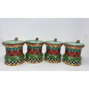 4 Set Peggy Fairfax Herrick House of Hatten Christmas Cup Coffee Mug Snowman