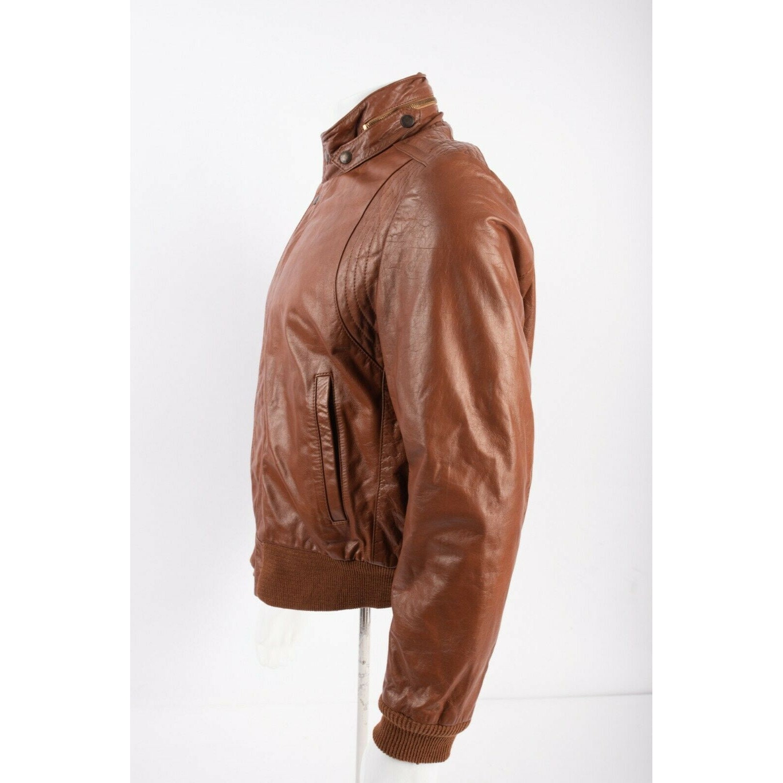Vintage 70s Silton Mens Leather Racer Bomber Jacket Coat | Etsy
