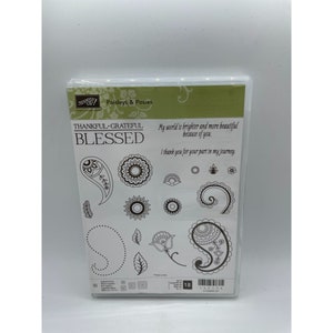 Stampin Up Paisleys & Posies Thankful Grateful Blessed Set Of 18 New
