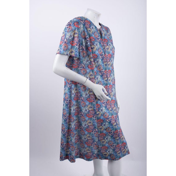 Vintage Floral Housecoat Shift Dress Women's Larg… - image 2