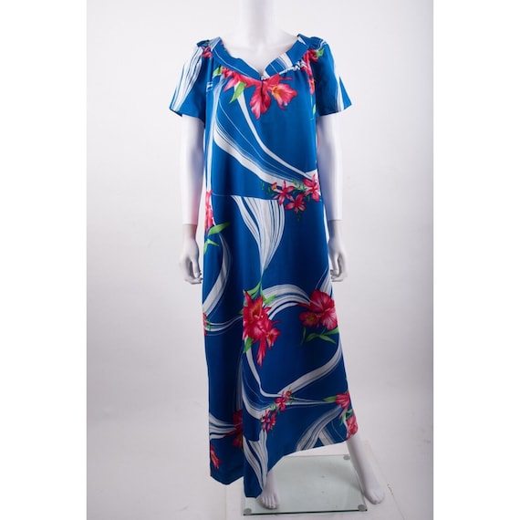 Vintage Hilo Hattie's Womans Maxi Dress XL Kaftan… - image 1