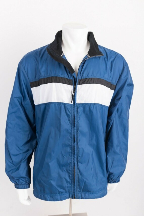 Vintage 90s Nike Mens Jacket Nylon XL Blue Black Stripe Full - Etsy