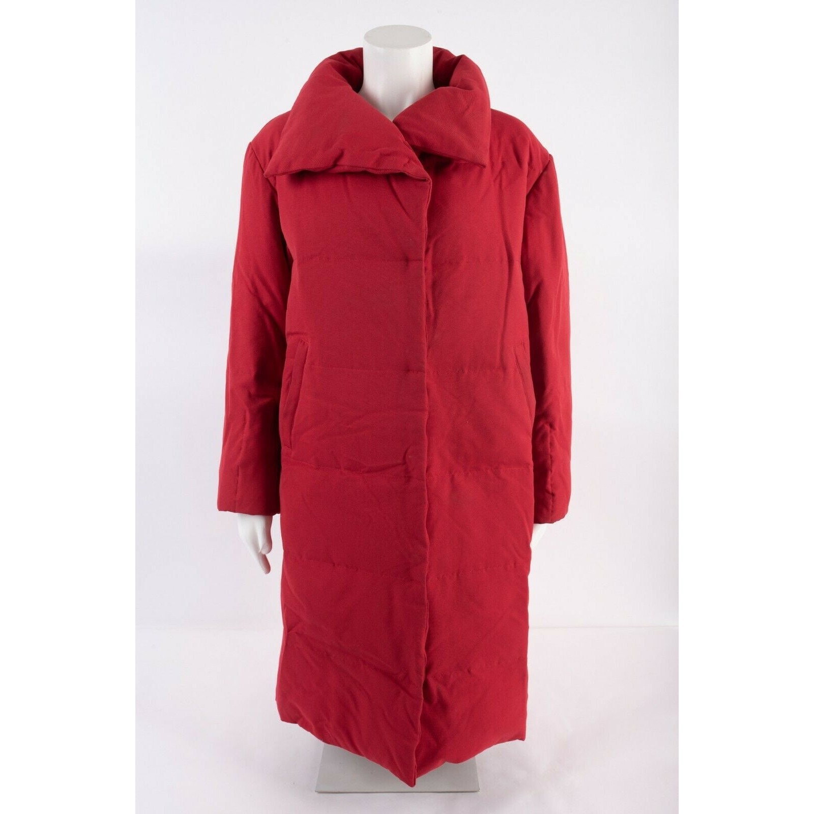 Donatella Sport Womens Long Red Down Puffer Coat Jacket S Small