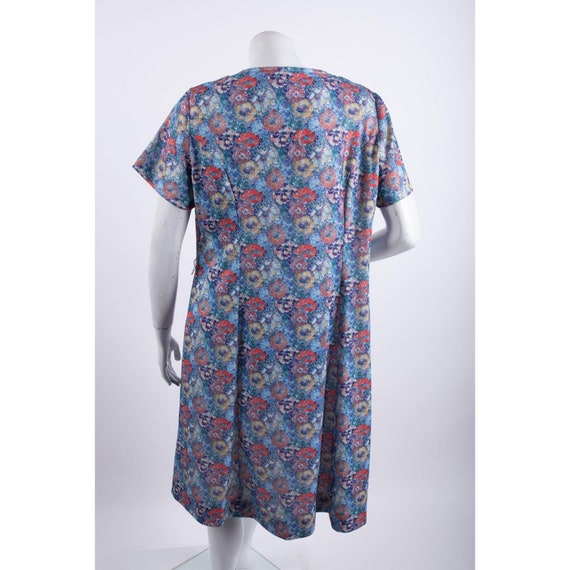 Vintage Floral Housecoat Shift Dress Women's Larg… - image 3