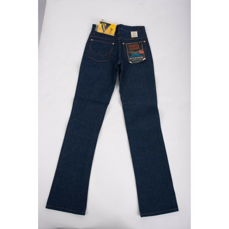 Vintage 70s Wrangler Jeans Straight leg Student Regular Cut 26 x 32 Juniors 5-6 image 2