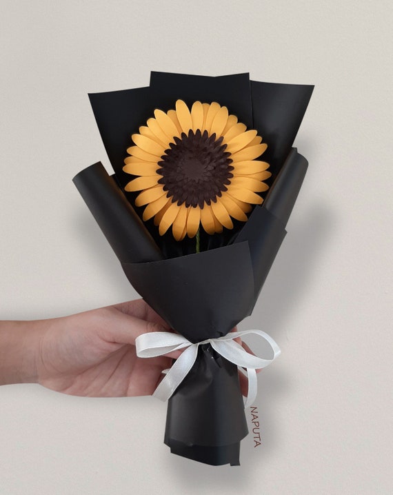 Paper Sunflower Template Diy Paper Flower Bouquet Handmade Paper Flower Paper Daisy Svg Home Decor Flowers Printable Flower Template