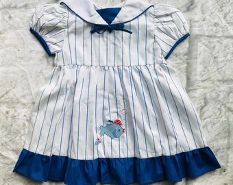 NEW AGE 3-4 anni Ragazze Blu Bianco Bimba Spagnolo Vestito Con Colletto Top