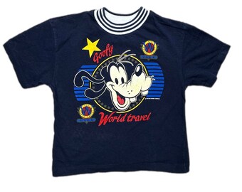Vintage 1990er Jahre Kinder T-Shirt Disney Goofy Junge Mädchen 5-6 Jahre retro