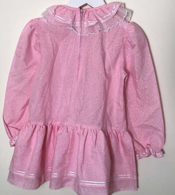 Pink vintage dress girl 2t age 2-3 years hearts s… - image 5