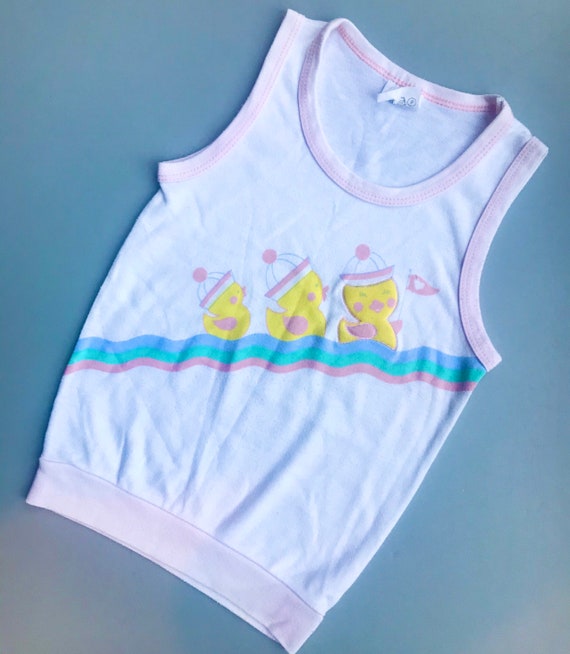 Pastel vintage vest 4t 4-5 years shirt girl 1980s… - image 1