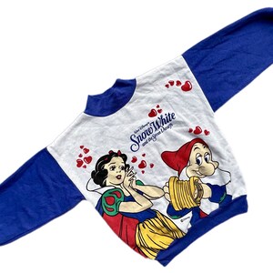 Vintage Disney Sweatshirt 1980s Snow White Girls 7-8 Years Retro 